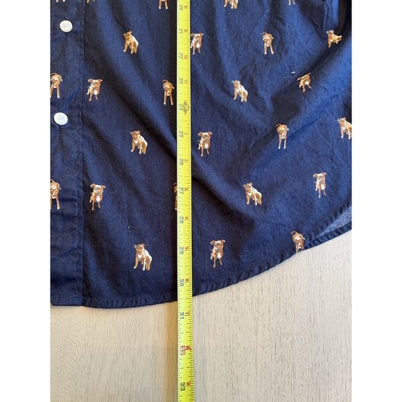 J.Crew‎ Men’s Navy Dog Button Down Long Sleeve Shirt Size XL - Picture 8 of 10